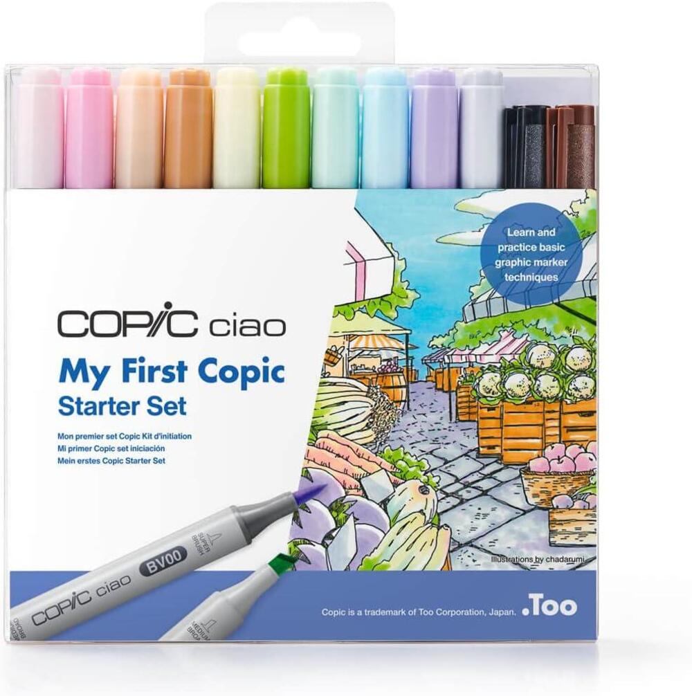 Copic Ciao My First Starter Set 10 Alcohol Markers Multiliners NEW